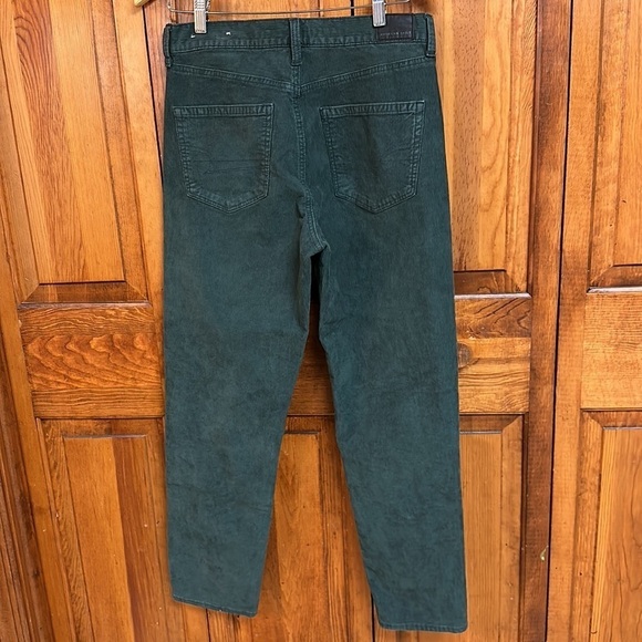 American Eagle Mom Jean Green Corduroy Super Stretch Straight Leg Five Pocket S6 - Picture 3 of 8